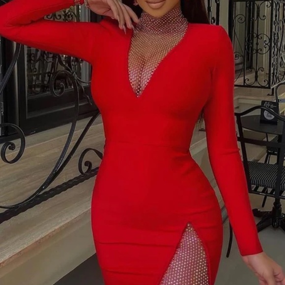 Fashion Nova Beginning To Wonder Bandage Mini Dress - Red, Size Small NWT - Picture 1 of 7